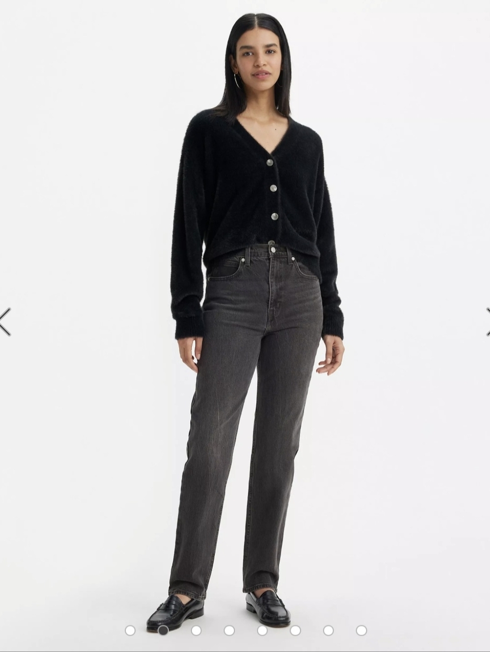 Levi's 70s High-Rise Slim Straight Jeans in Washed Black